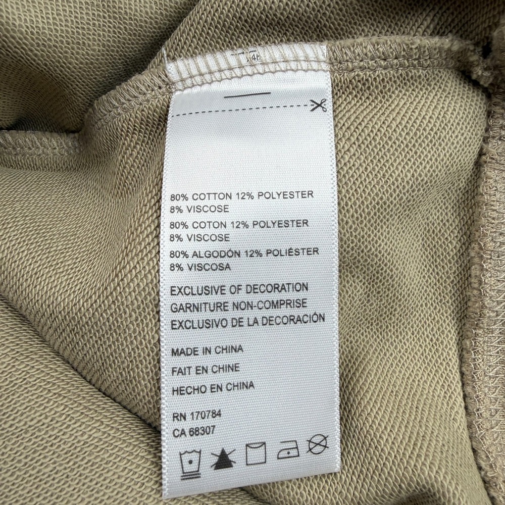 Psycho Bunny Men Oak City Crew Neck Sweatshirt Stone Beige HL24-B6S274E200 M NWT - Picture 7 of 11